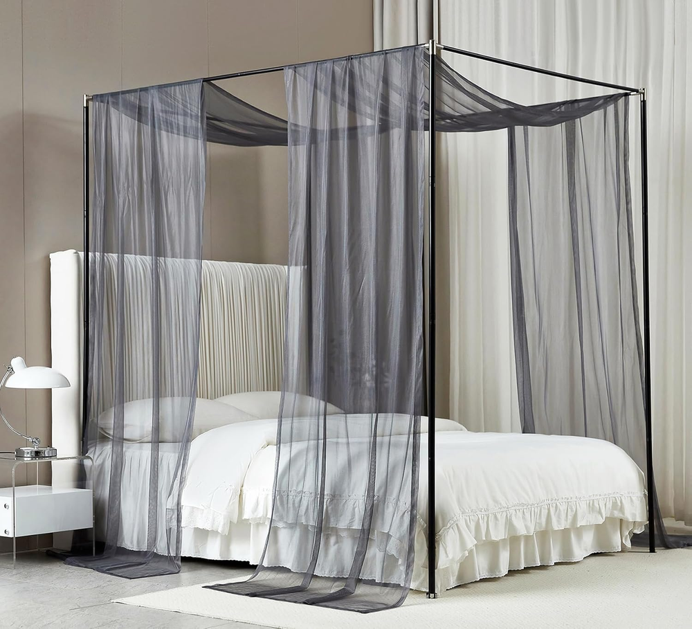Canopy Bed Curtains Queen Sheer Grey Bed Canopy Scarf Bed Canopy,Kids Bed Scarf-