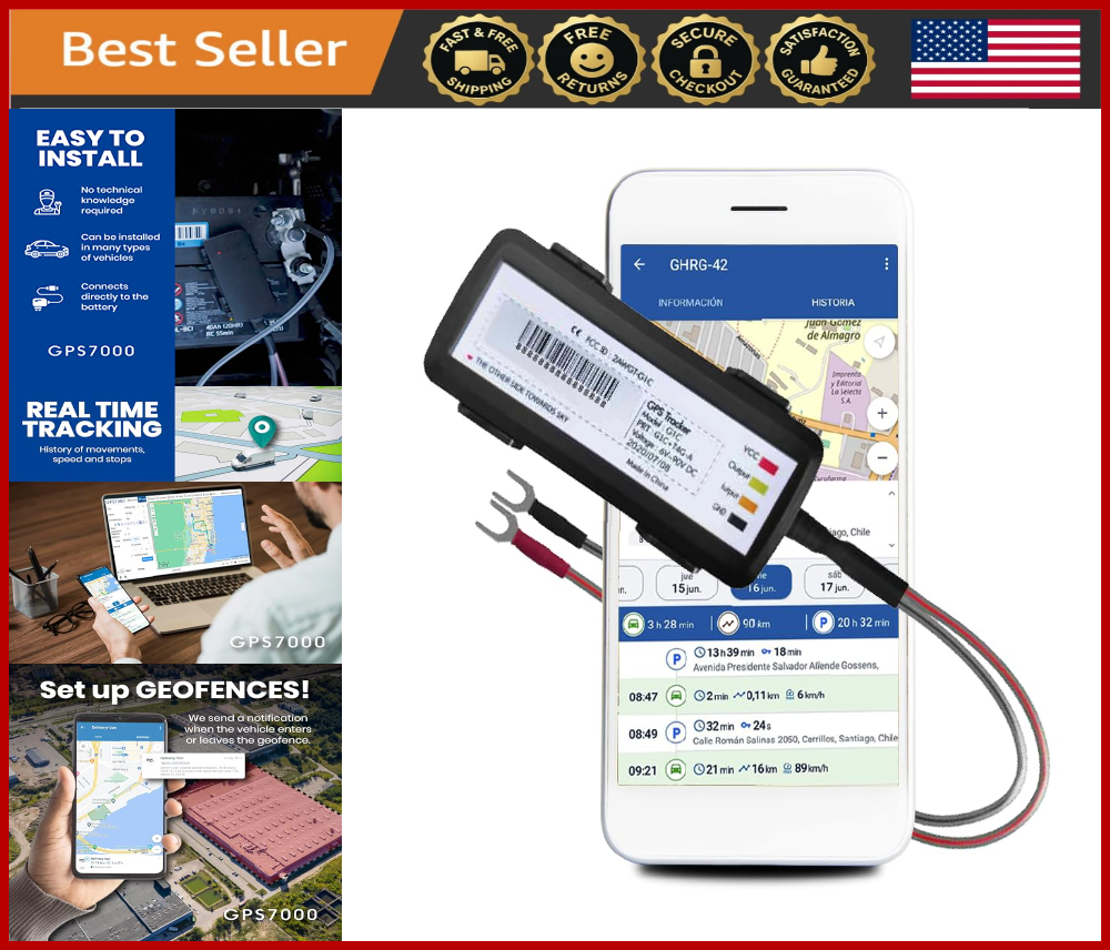 4G LTE Car GPS Tracker with 12-Month Service No Fees Easy Installation