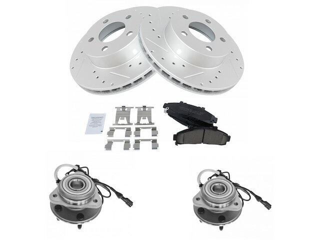 Front Brake Pad and Rotor and Wheel Hub Kit fits Explorer 1995-2001 4WD 53NGQS