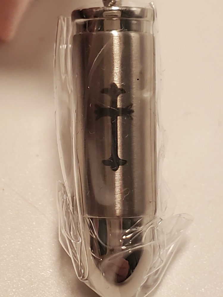 BGAFLOVE Pet Memorial Necklace Kit with Bullet Urn and Cross Design Fill Tool