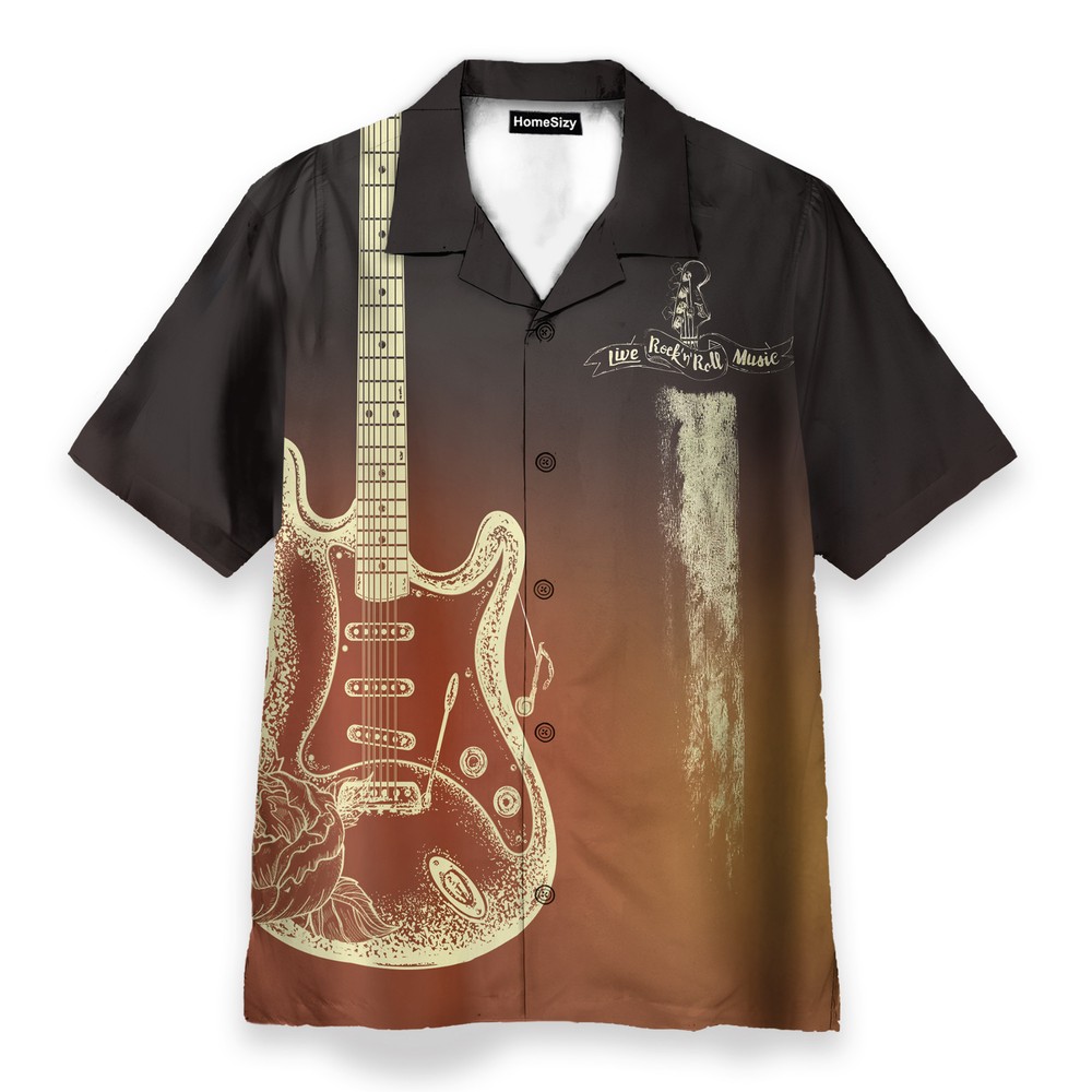 Live Rock And Roll Music Guitar Rock   Hawaiian Shirt