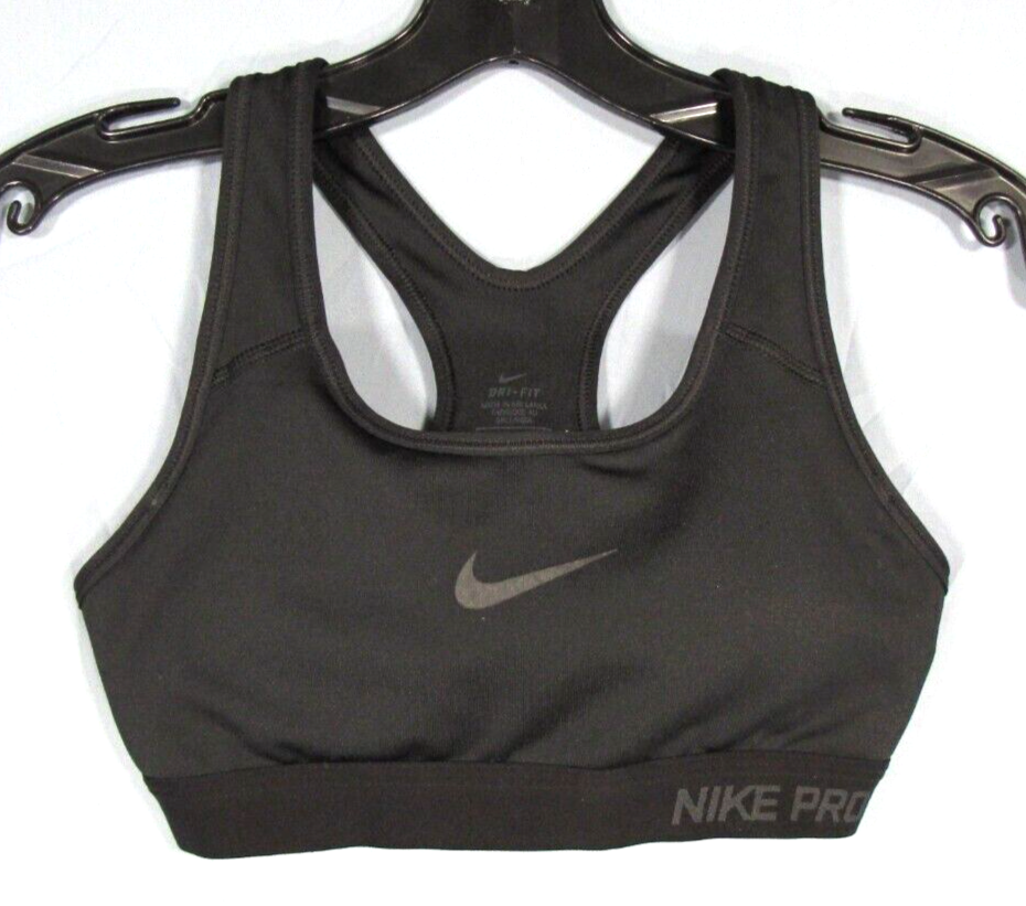 NIKE DRI-FIT Black PRO CLASSIC Athletic REMOVABLE PADS Racerback Sports Bra XS