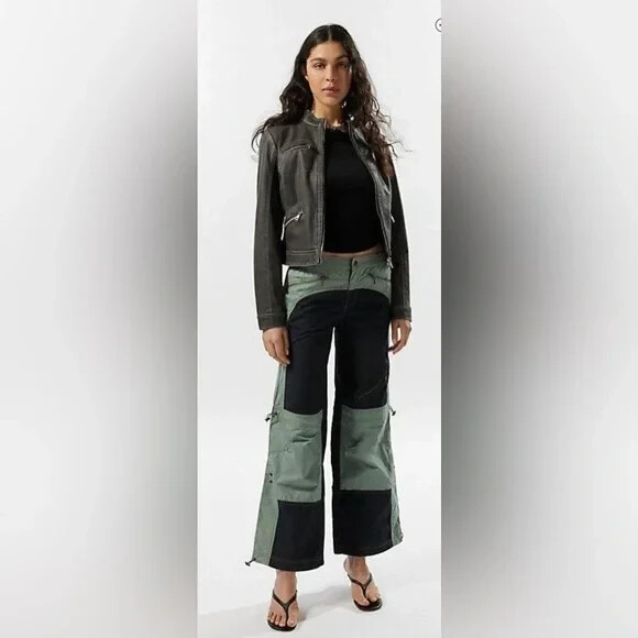 Silence & Noise Urban Outfitters Lee Color block Motto Pant Joggers NWOT Size M