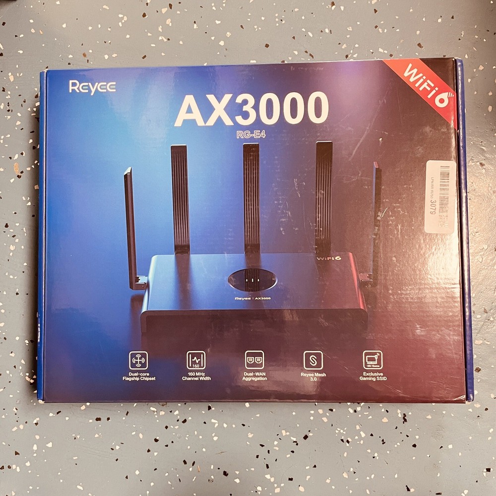 Reyee Dual Band Wi-Fi 6 Router AX3000 (RG-E4) - 3000 SqFt, Coverage, Gigabit WAN
