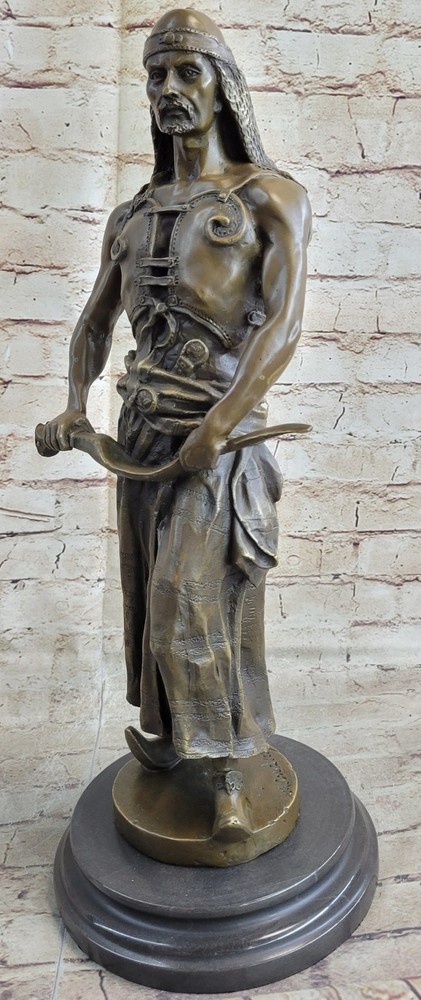 Bronze Sculpture Stunning Hot Cast Middle Eastern Warrior Artwork Figurine Sale