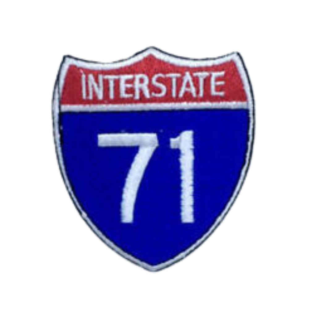 Interstate 71 Highway Route Sign Iron-On Embroidered Patch for Clothes