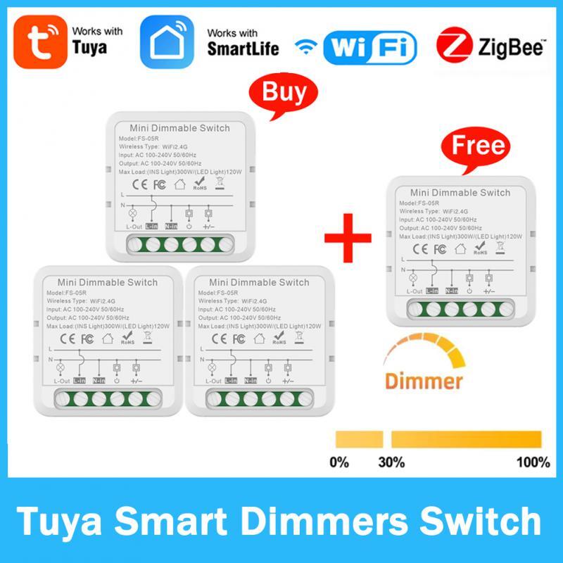 Tuya ZigBee / WiFi Smart Dimmer Switch Module Supports Two Way Control LED Light