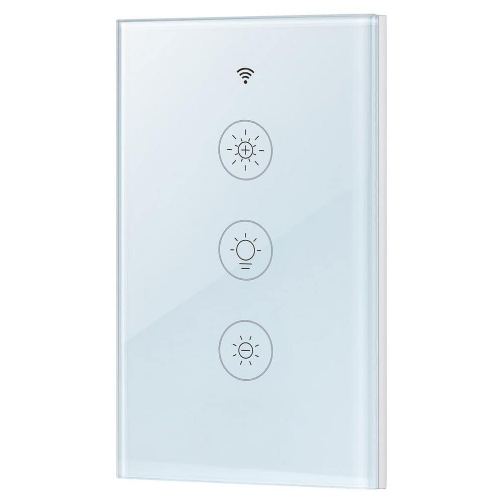 WiFi Smart Light Dimmer Switch White Dimmable 100-250V AC 2.4GHz 15-8%
