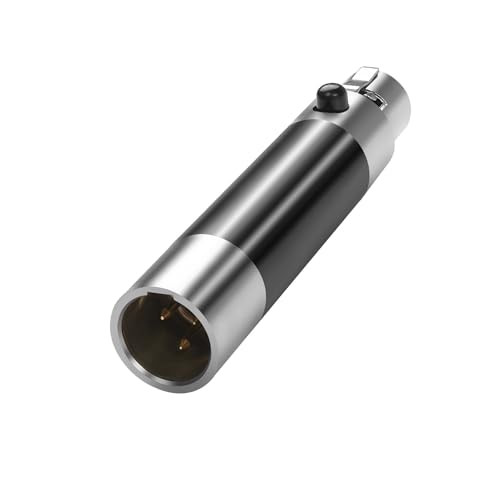 3Pin Mini XLR Male to Female Gold Plated Mic Extender Adaptor