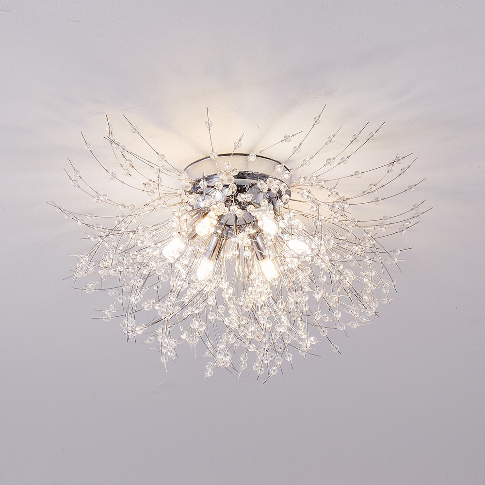 LED Chandelier Fireworks Flush Mount Light Modern Crystal Ceiling Light Fixture