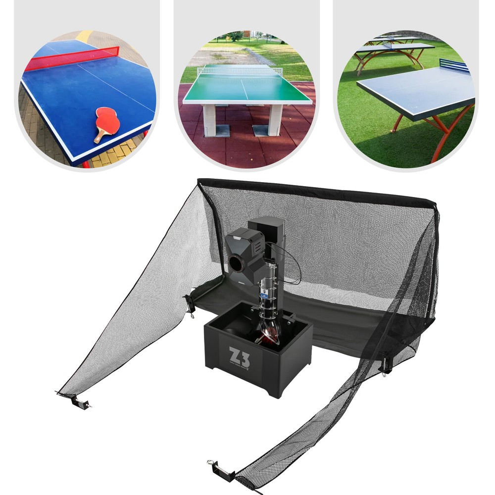 Automatic Table Tennis Ball Pitching Machine with 100 Balls and Net for Training