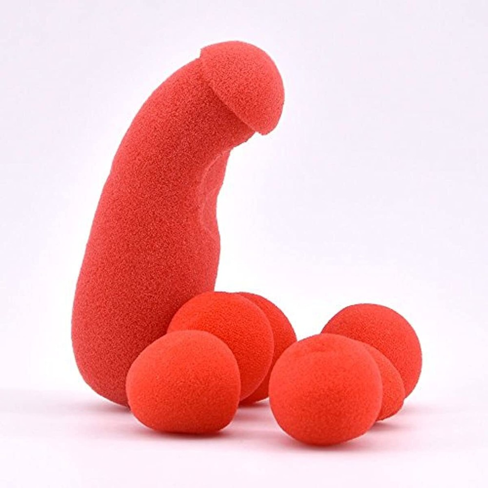 1Set Sponge Brother with 4Pcs Red Sponge Balls Magic Tricks Funny Stage Street