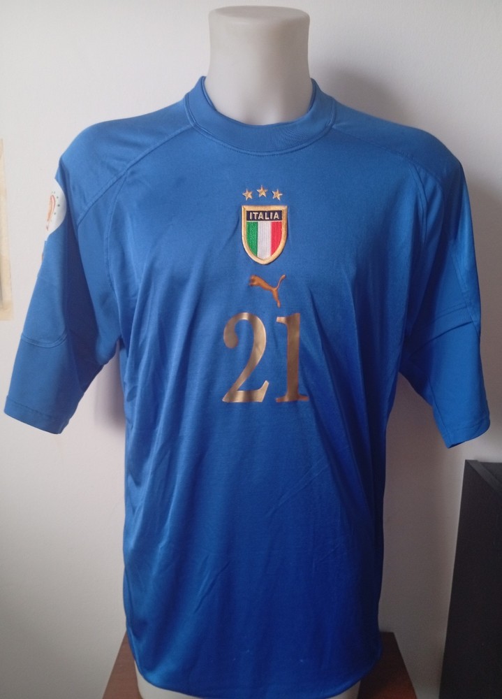 ITALY MATCH WORN SHIRT ANDREA PIRLO EURO 2004 HOME VERSION