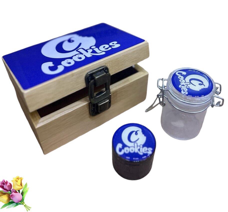 Wooden Stash Box Kit Set Bundle with Accessories-Spice Grinder And Jar