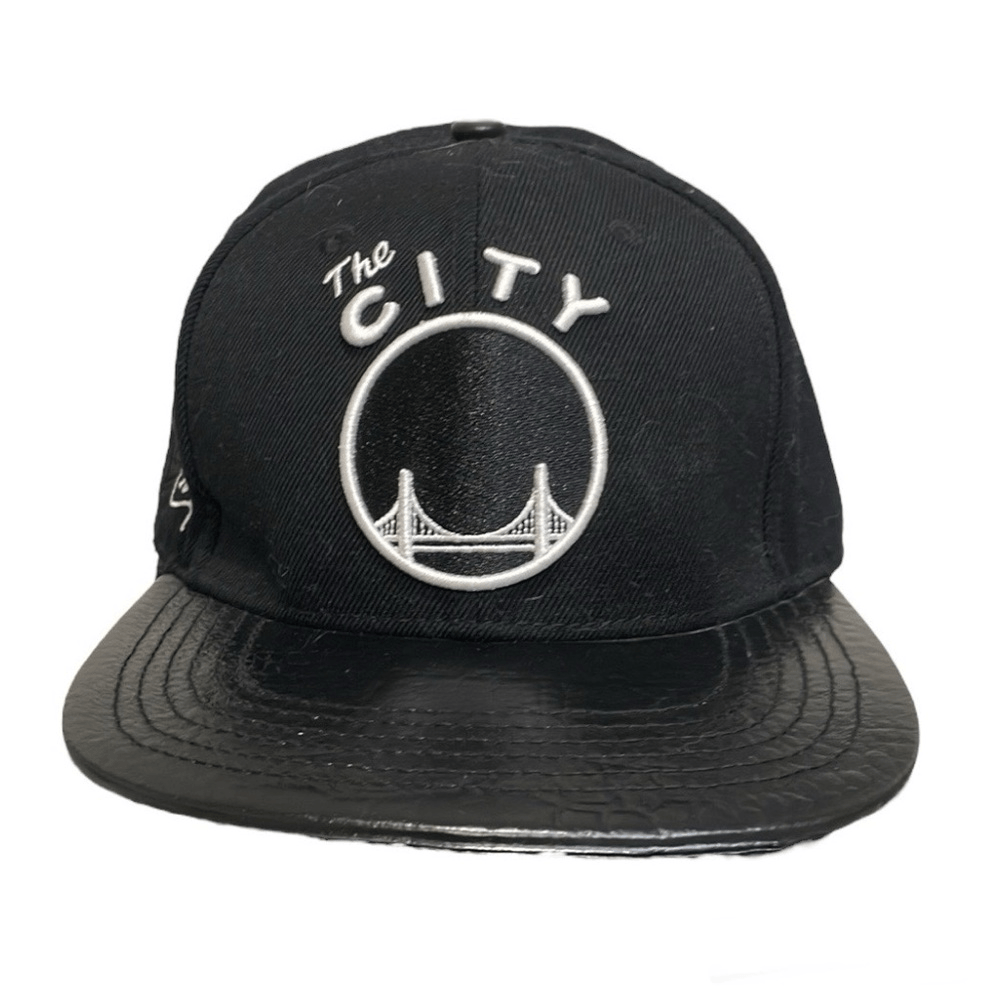 Golden state warriors leather bill, buckle snap back beat hat