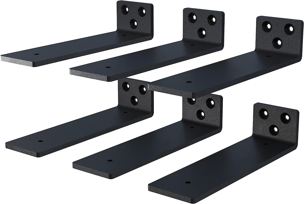 6-Pack 10 Inch Floating Shelf Brackets, Heavy Duty Hidden Shelves Bracket for Sm