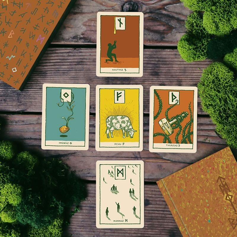Green Glyphs Runes: Nordic System of DivinationCards with Guidebook and Runic