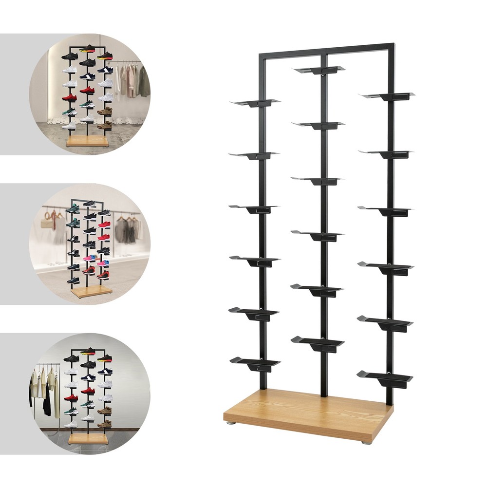 Freestanding Shoe Rack for 18 Pairs - Sturdy Shoe Display Shelf for Shop or Home