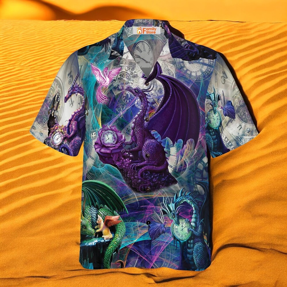 Mythology Dragon Hawaiian Shirt Short Sleeve Summer Beach T-Shirt in Sizes S - 5XL for Men and Women
