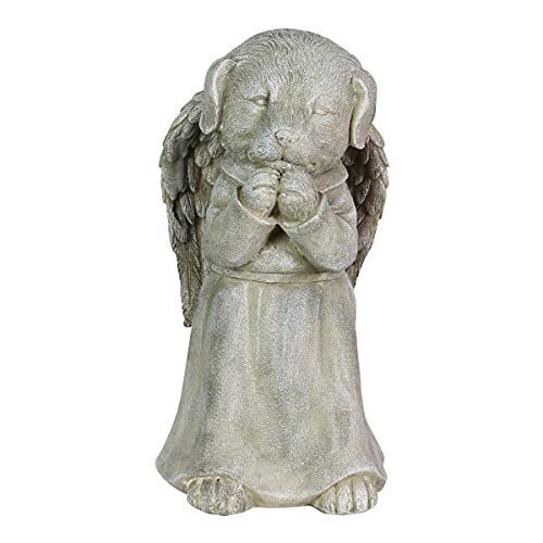 7.5 Inch Praying Dog Angel Garden Statue for Outdoor Decor