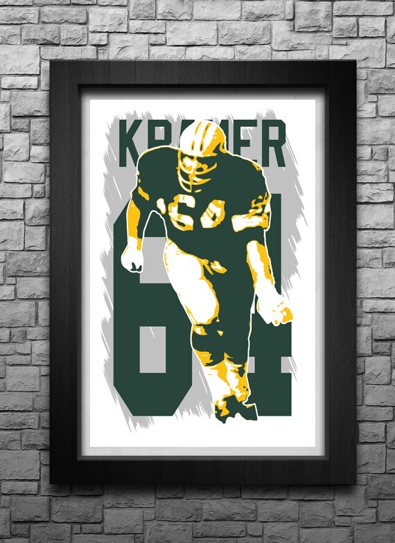JERRY KRAMER art print/poster GREEN BAY PACKERS FREE S&H! JERSEY