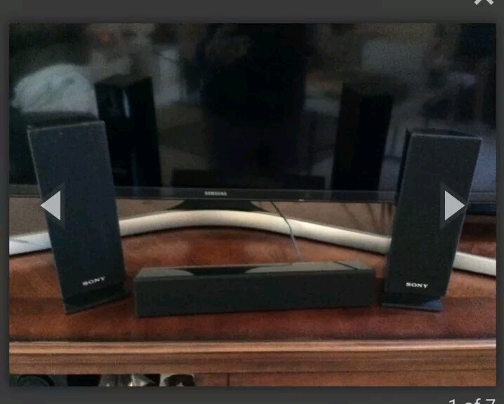 6 Piece Sony Surround Sound Speaker System Set W/ Subwoofer SS wsb 101 .