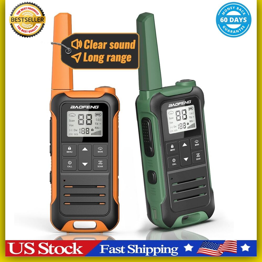 Long Range Walkie Talkie 2 Set 50 Mile Two Way Radio Charge Headset Waterproof