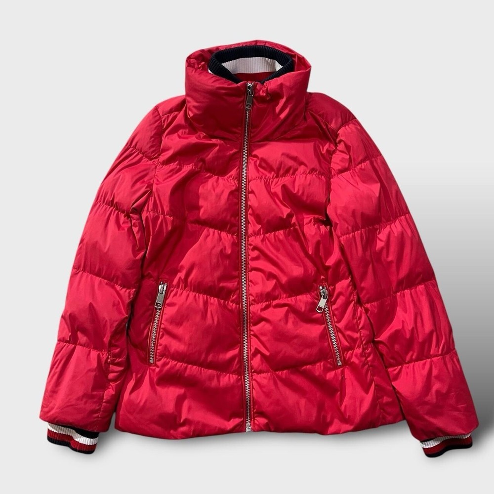 Tommy Hilfiger Slim Red Puffer Jacket Size S with Down Feather Fill