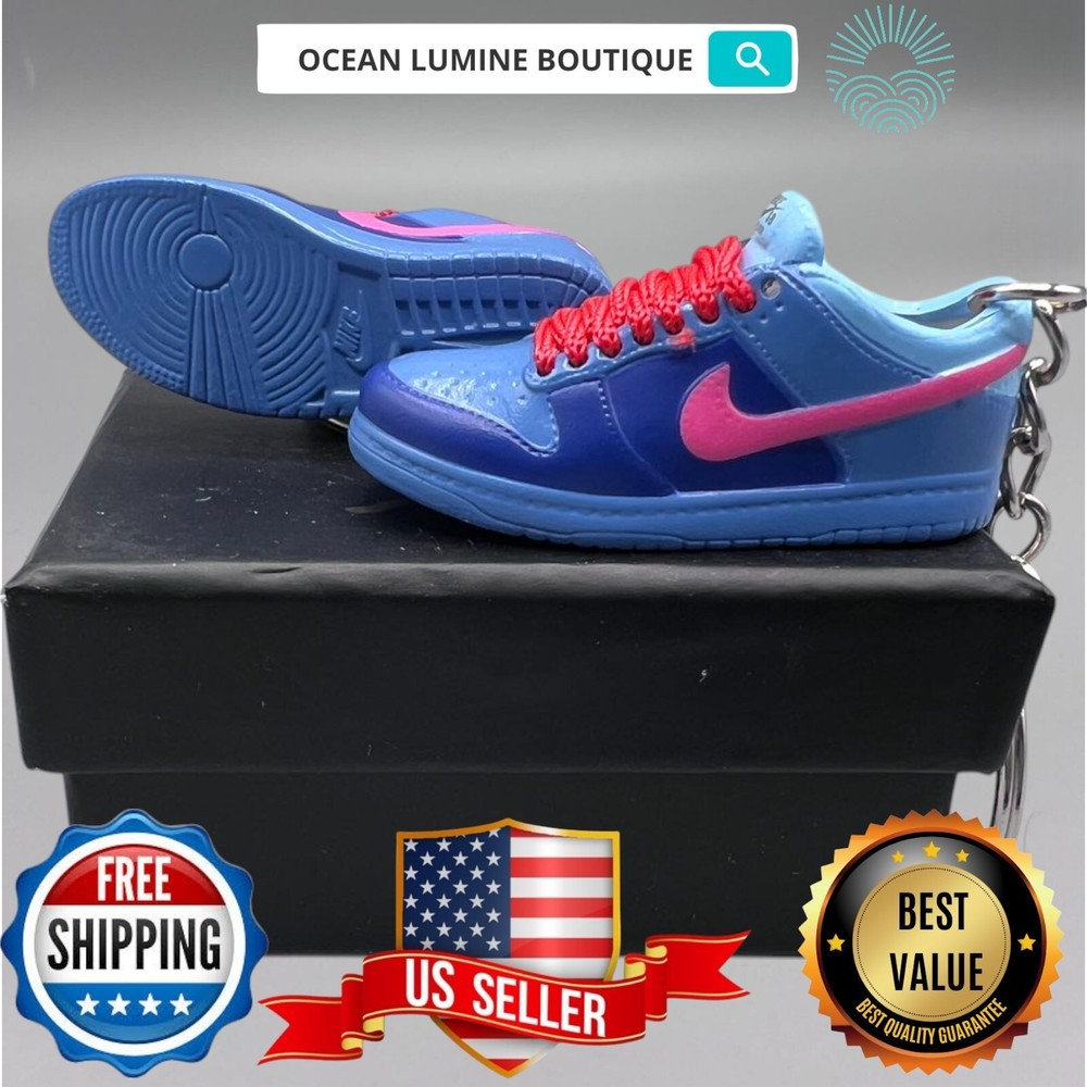 SB DUNK 3D Mini Sneaker Keychain, Jordan Sneaker Collectible, Box Options