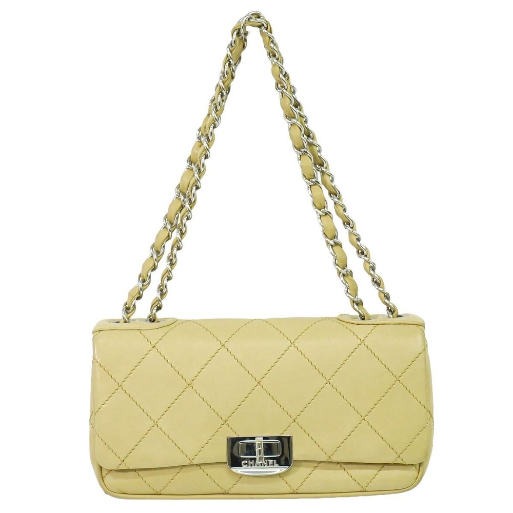 Chanel Coco Mark Wild Stitch Lambskin Leather Shoulder Bag with Chain 791717