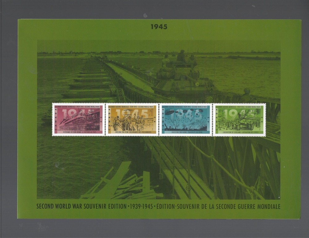 Canada  1995 Thematic Collection #67 Second World War - 1945 Stamps & FDC