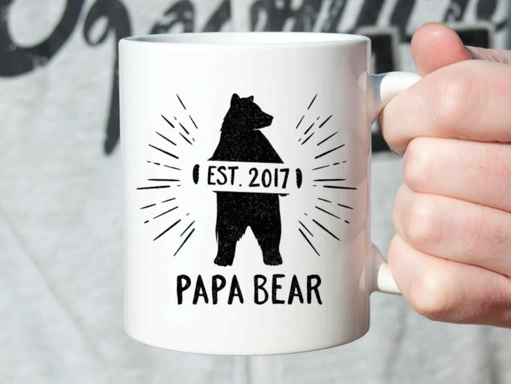 New Dad Gift Pregnancy Announcement Papa Bear Coffee Mug 1098a