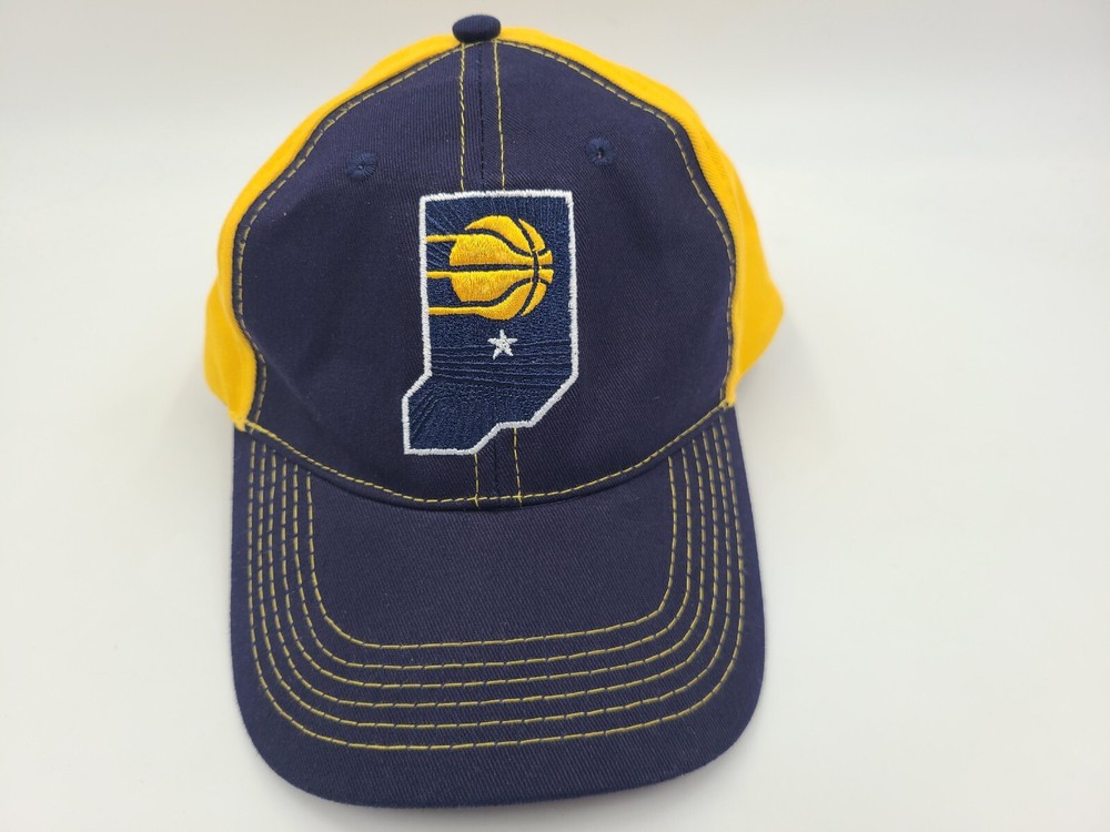 Indiana Pacers Lucas Oil Adjustable Hat Cap Men Women NBA Basketball Blue Yellow