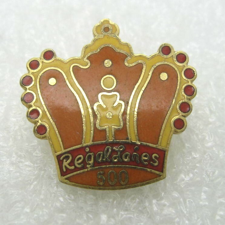 Regal Lanes 500 Orange Crown Lapel Pin (A206)
