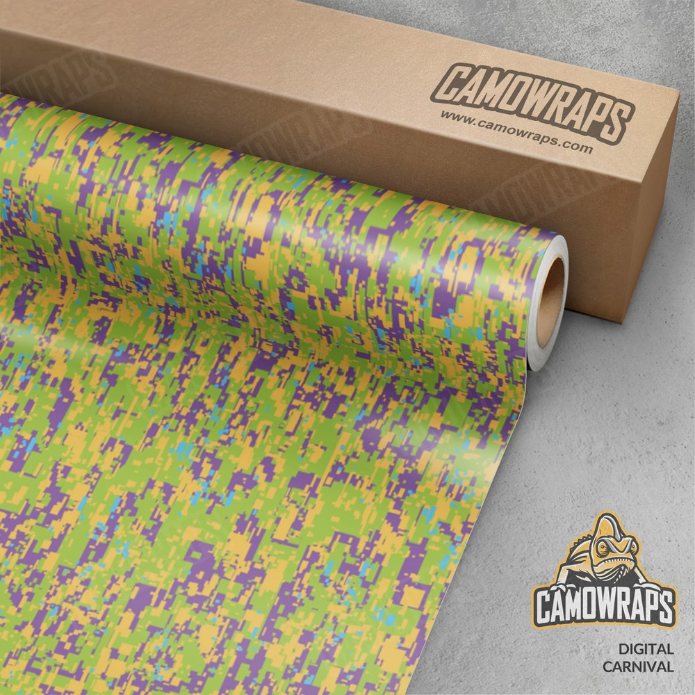 Digital Carnival Camo Vinyl Wrap – Durable Cast Decal Film for Cars & More  -image