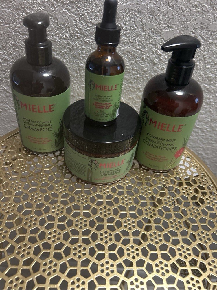 MIELLE Rosemary Mint Hair Care 4Pc Set for Stronger Healthier Hair