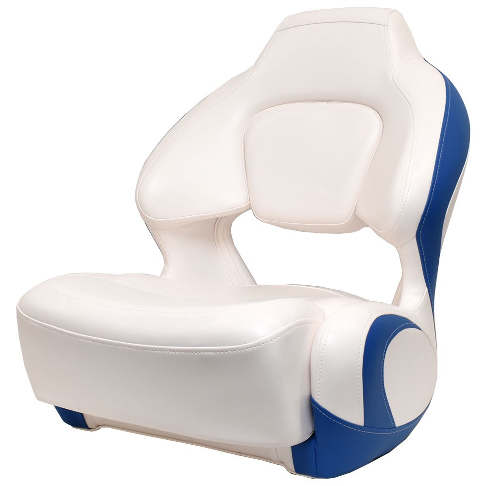 Chaparral Boat Helm Seat 31.00850 | H2O White/Blue w/Bolster