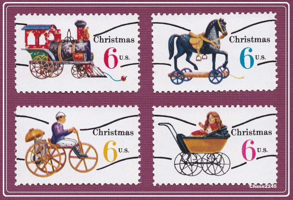 1970 Scott #1415a-18a Christmas Toys 6c Precancel Mint NH Singles Set of 4  