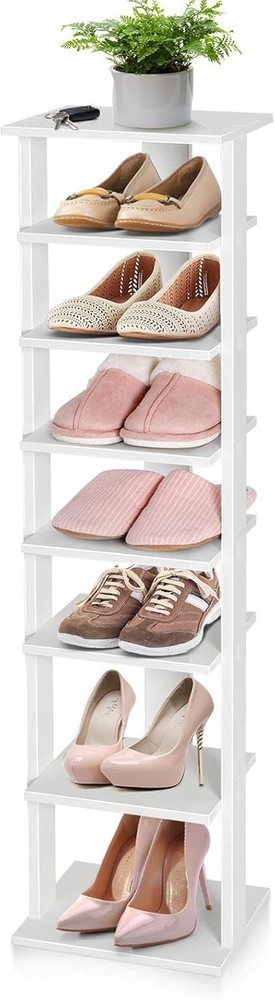 7-Tier Slim Vertical Shoe Rack - Space-Saving Narrow Shoe Storage Organizer