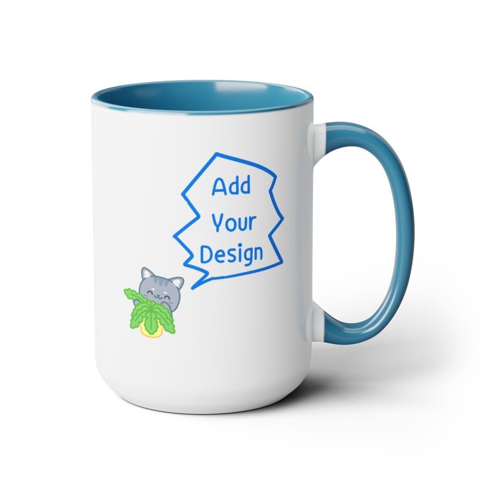 Custom 15 oz Ceramic Mug with Personalized Photo and Text Design-image