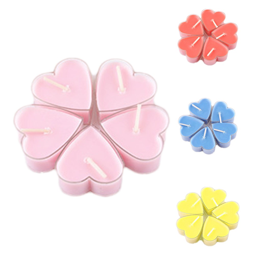 Romantic 9x Heart Shaped Glitter Tea Light Candles for Valentines Day