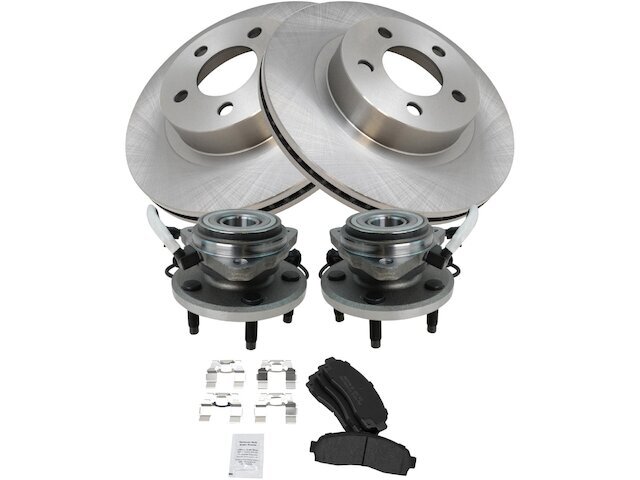Front Brake Pad Rotor and Wheel Hub Kit Compatible with 2001-2003 Explorer Sport 23HCTW
