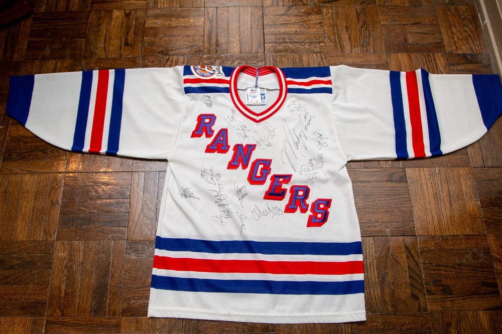 NY Rangers 1993-94 Youth AUTHOGRAPHED Air Knit Jersey | Gerry Cosby Outfitters