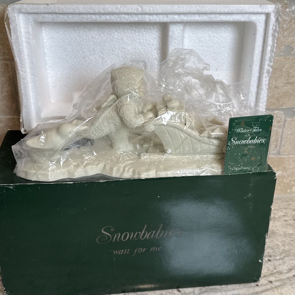 Dept 56 Snowbabies Wait For Me Figurine 6812-8 Mint in Box  