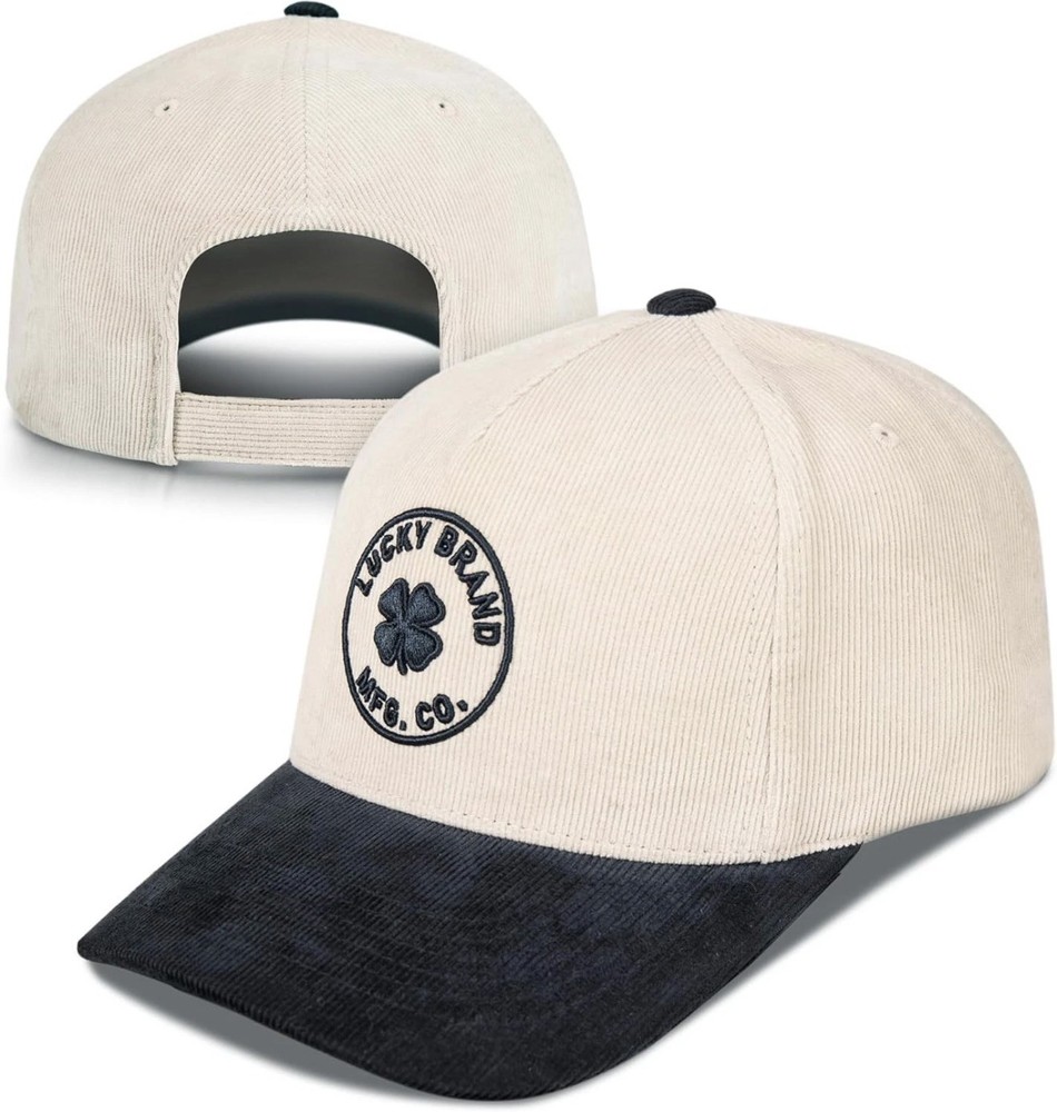 Lucky Brand Classic Cotton Hat | Adjustable | Dad Mfg Co Embroidered - Cream