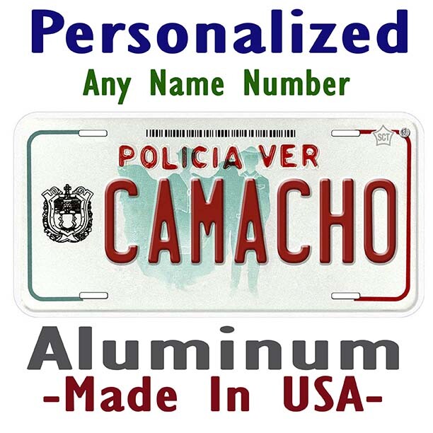 Personalized Car License Plate with Any Name - Camacho Veracruz Mexico Novelty Design