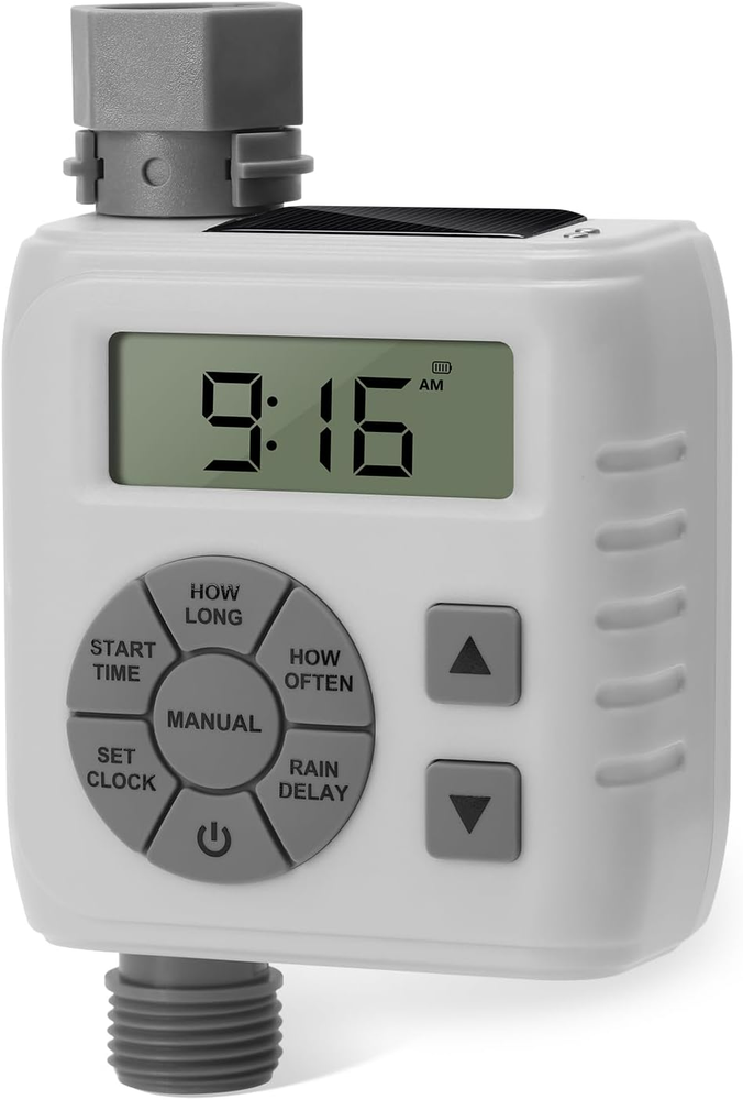 Smart Sprinkler Timer for Garden Hose with Solar/Battery Power