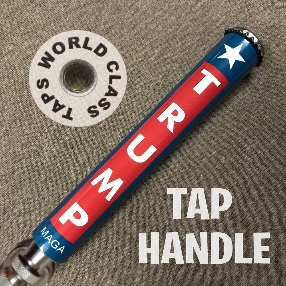 new PRESIDENT DONALD TRUMP draft beer TAP HANDLE marker MAGA Republican USA flag