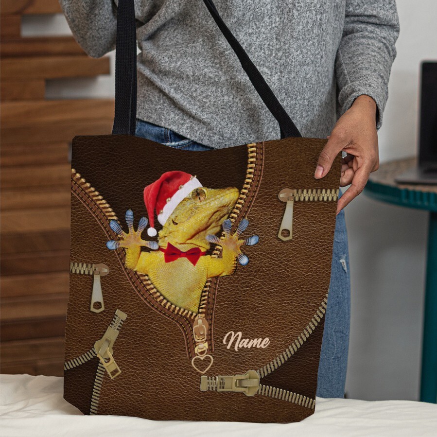 Cute Gecko Tote Bag - Personalized Funny Animal Shoulder Bag for Women-image