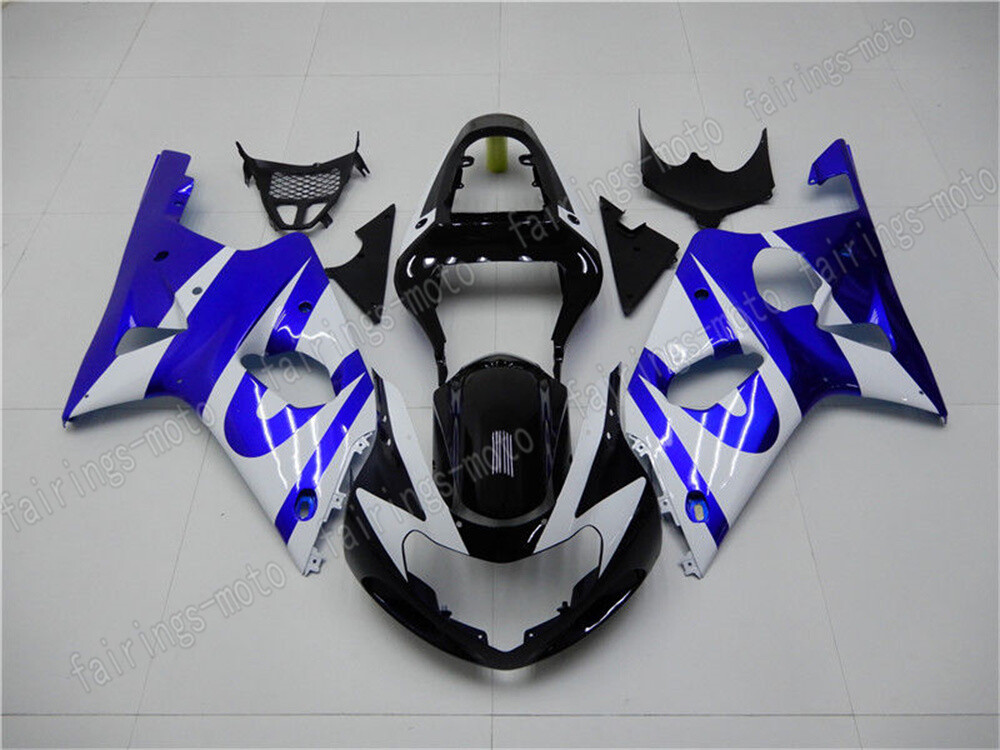 GSX-R 1000 2000-2002 ABS Fairing Plastic Set in White Blue Black
